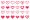 Geometric vector hearts icons. Different variations and shapes.